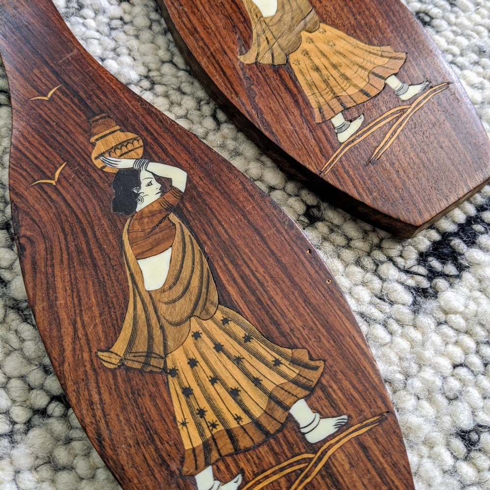 Set of carved wooden inlay art - Picture 4 of 9
